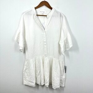 Maisie Size XS Brushed Gauzy Cotton Mini Dress Flowy Sleeves Beach Wedding NWT
